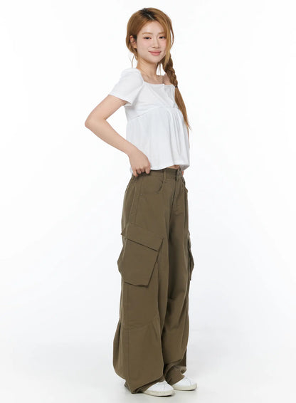 Casual Wide Leg Cargo Pants CY508