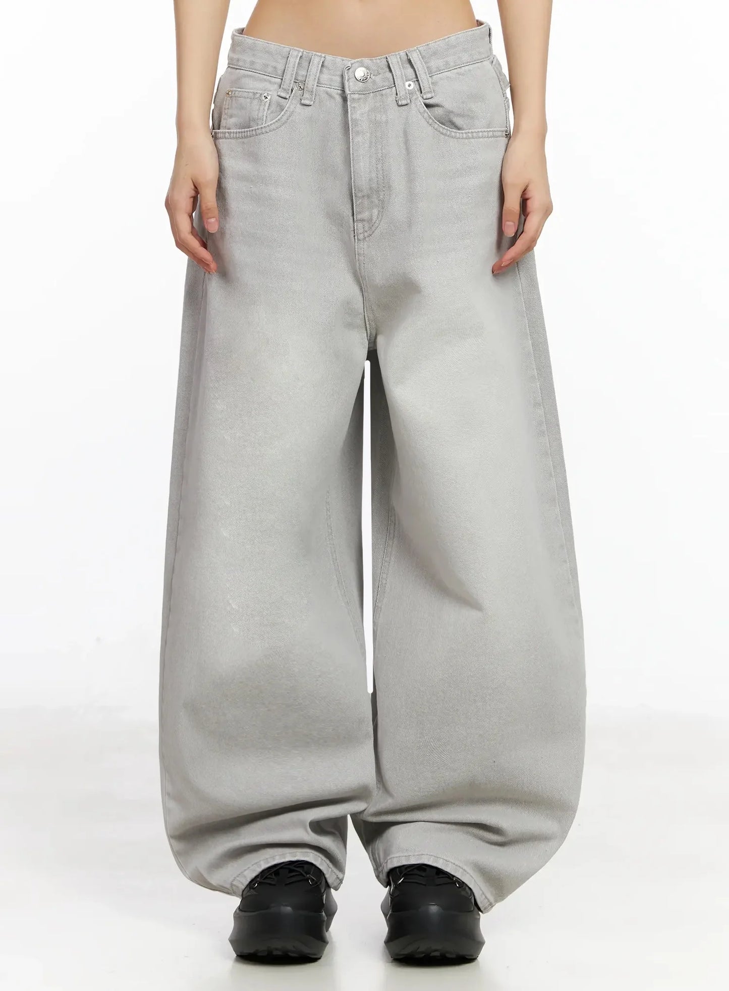 Cece Stone Washed Wide Leg Jeans IA508