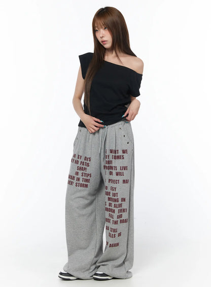 Casual Printed Wide Leg Sweatpants CY529