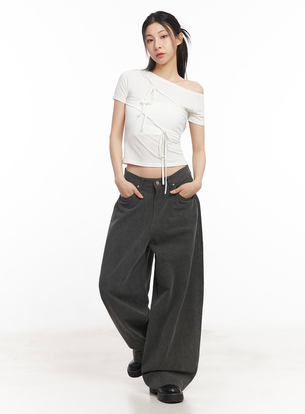 Classic Cotton Wide-Leg Pants IY529