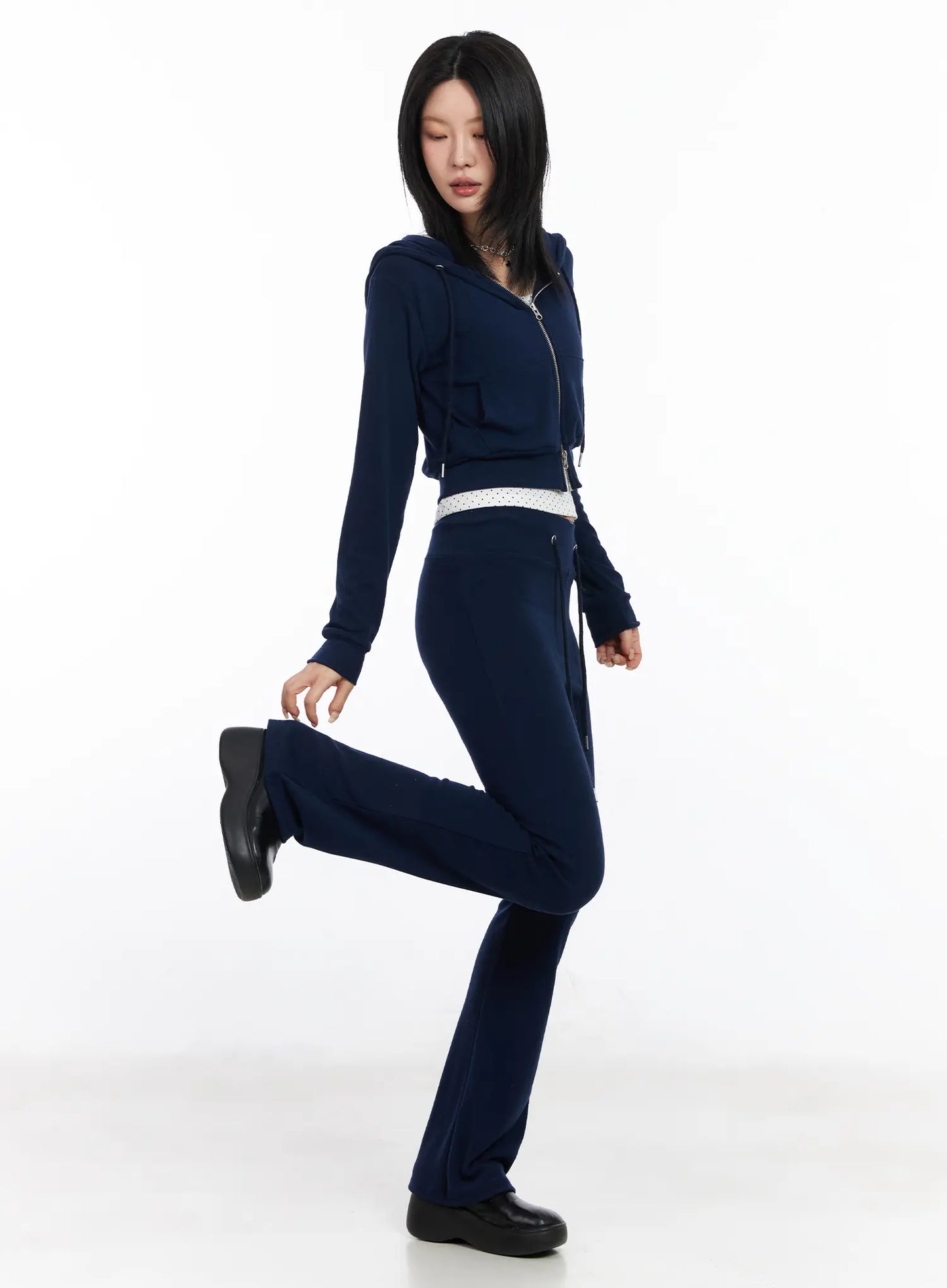 Casual Zip-Up Hoodie and Sweatpant Set CF526