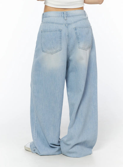 Avena Wide Leg Washed Jeans CY522