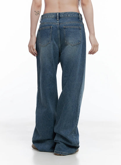 Amalia Wide Leg Vintage Washed Jeans CG529
