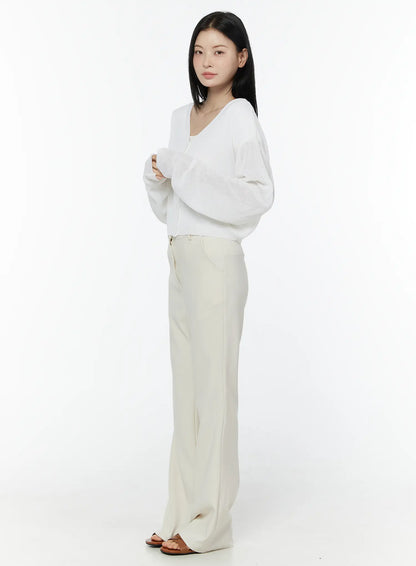 Basic Stretch Bootcut Slacks IU503