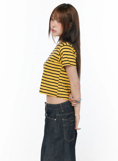 Casual Striped Short Sleeve Top CY529