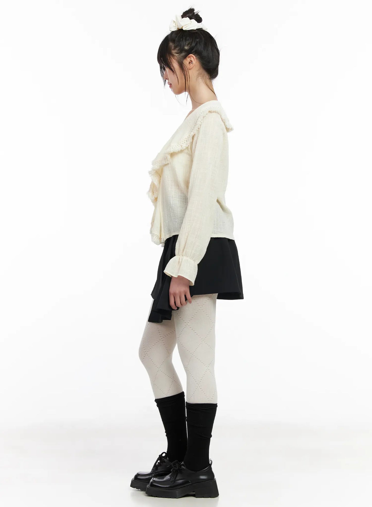 Asymmetric Pleated Mini Skirt CM513