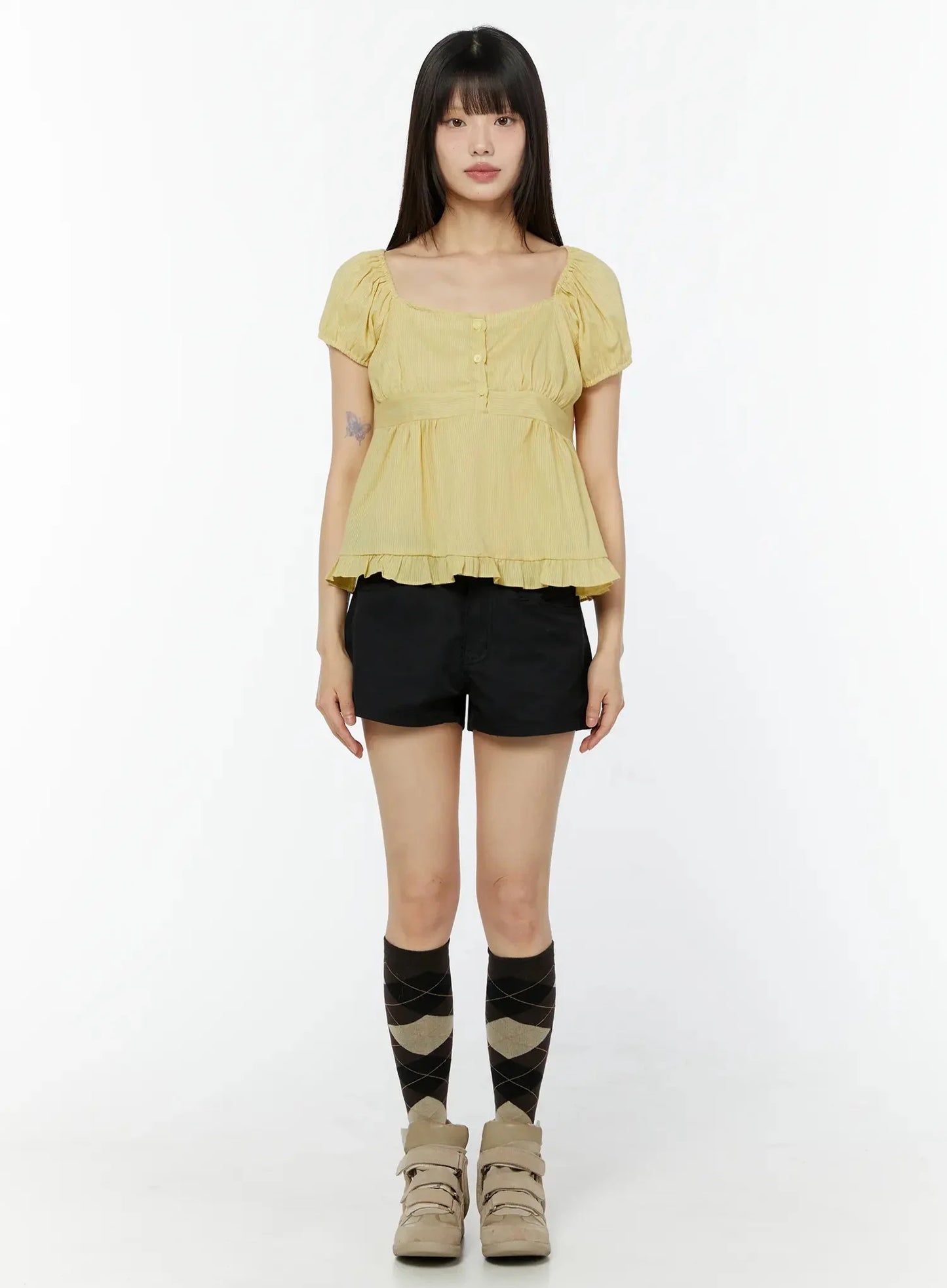 Black Cargo Pocket Shorts IU518