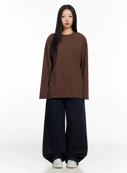Annette Dark-Wash No-Fade Baggy Jeans IA507