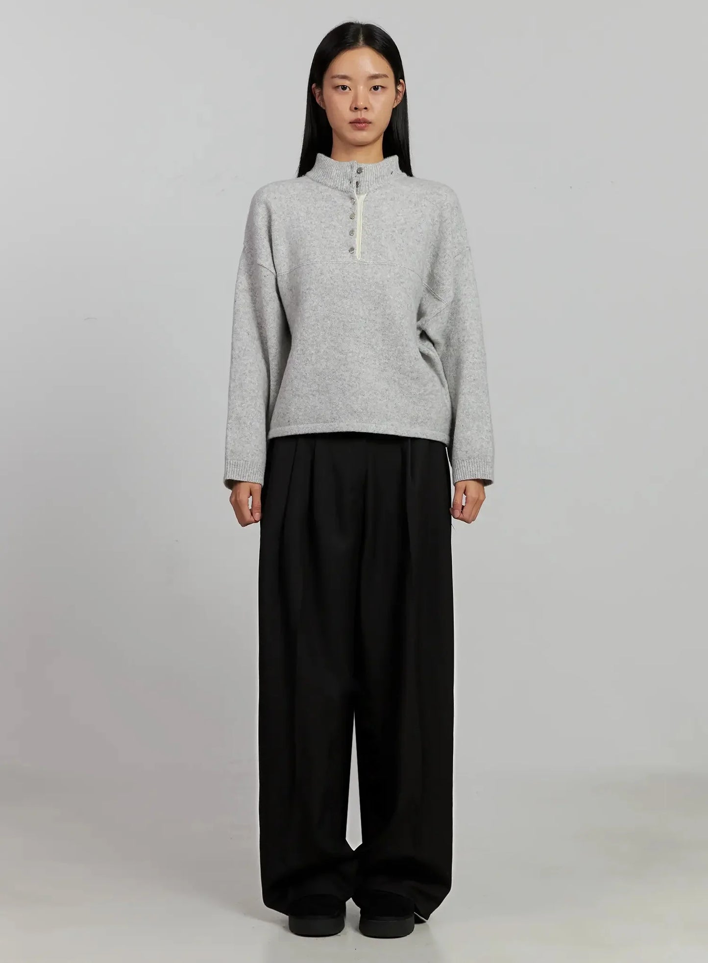 Black Oversized Slacks IJ505