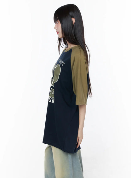 Casual Loose Fit Graphic Tee CU519