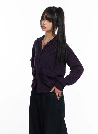 Button-Up Knit Cardigan Jacket CF504