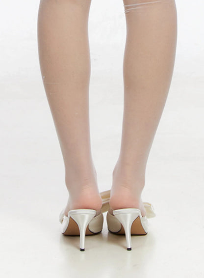 Big Bow Mule Stiletto Pumps IM506