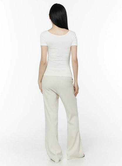 Basic Slim Fit Round Neck Tee IU503
