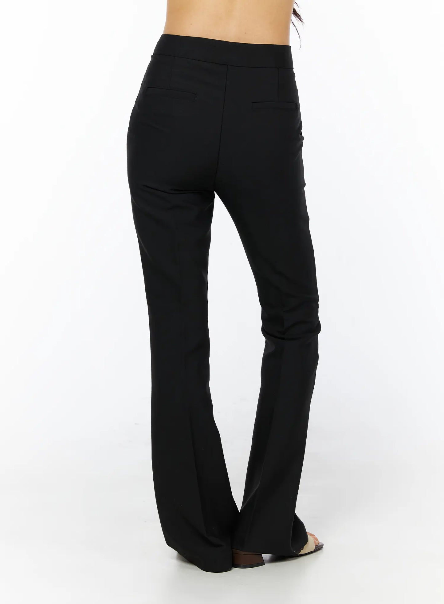 Basic High-Waist Stretch Flared Slacks CU522
