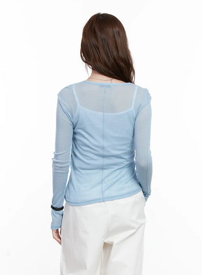 Chic Mesh Long Sleeve Top CG520