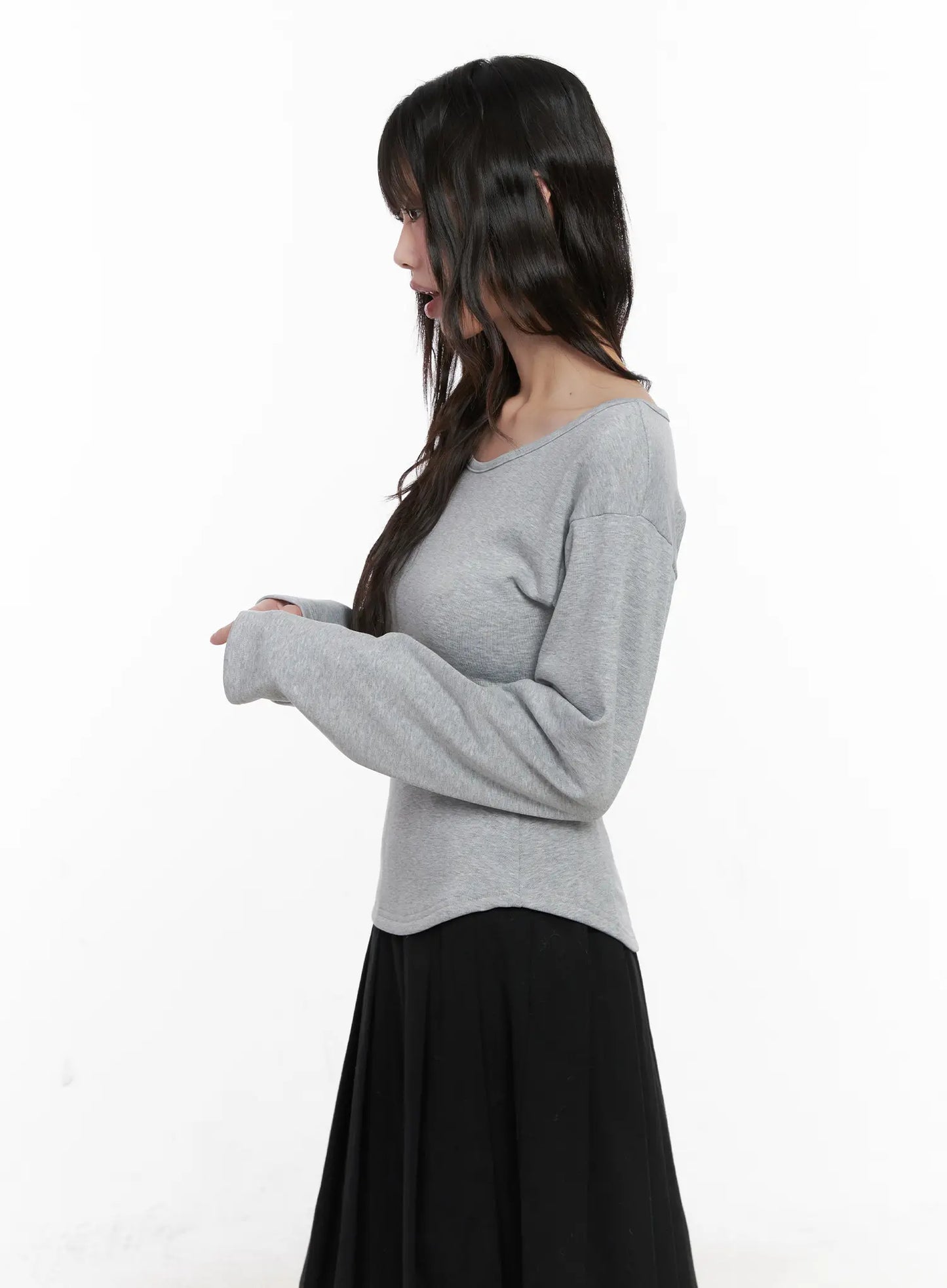 Basic Fleece-Lined Long Sleeve Tee CN511