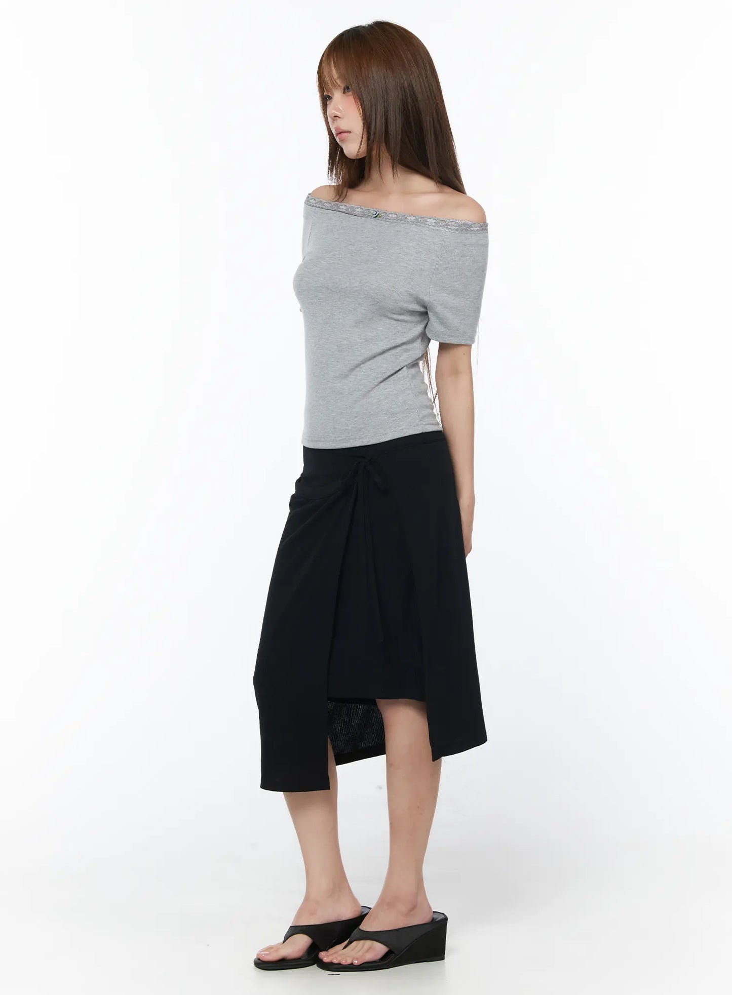 Asymmetrical Midi Skirt CY529