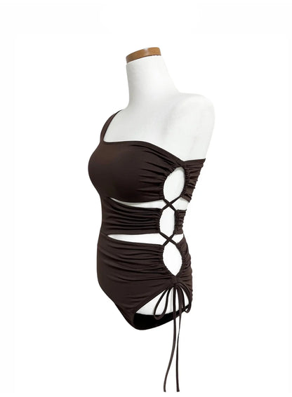 Asymmetric Strappy One Piece Swimsuit IY514