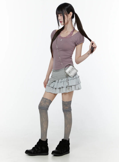 Chic Tiered Ruffle Mini Skirt CU508