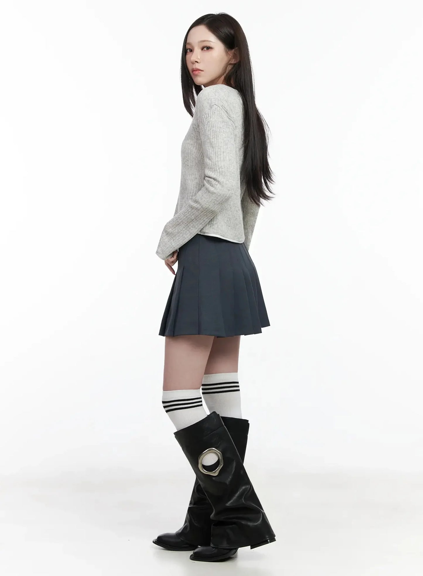 Basic Ribbed Cardigan IJ528