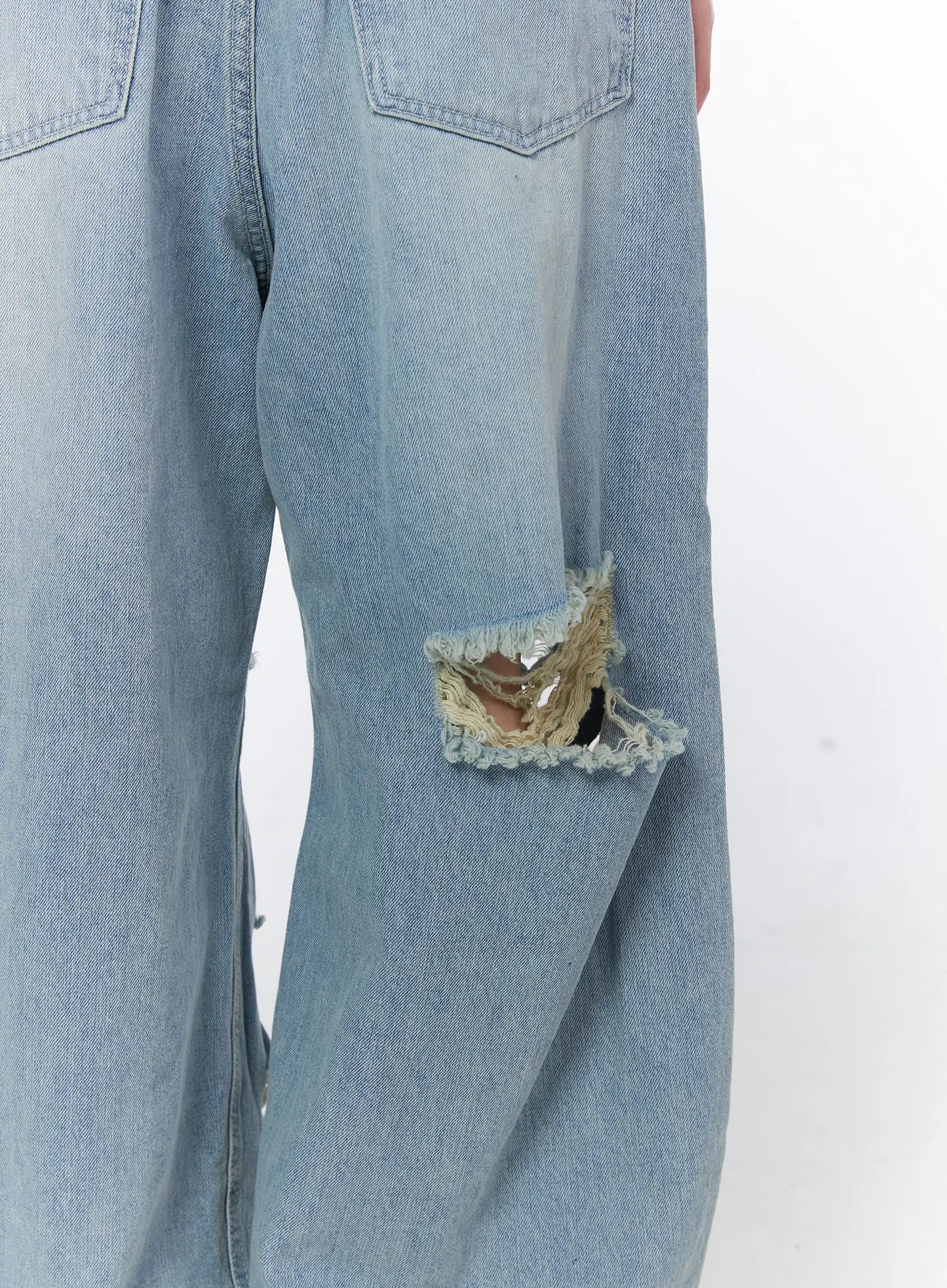 Clementine Distressed Wide Leg Jeans CA528