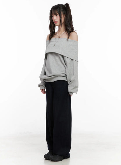 Casual Oversized Off-Shoulder Sweatshirt CN510