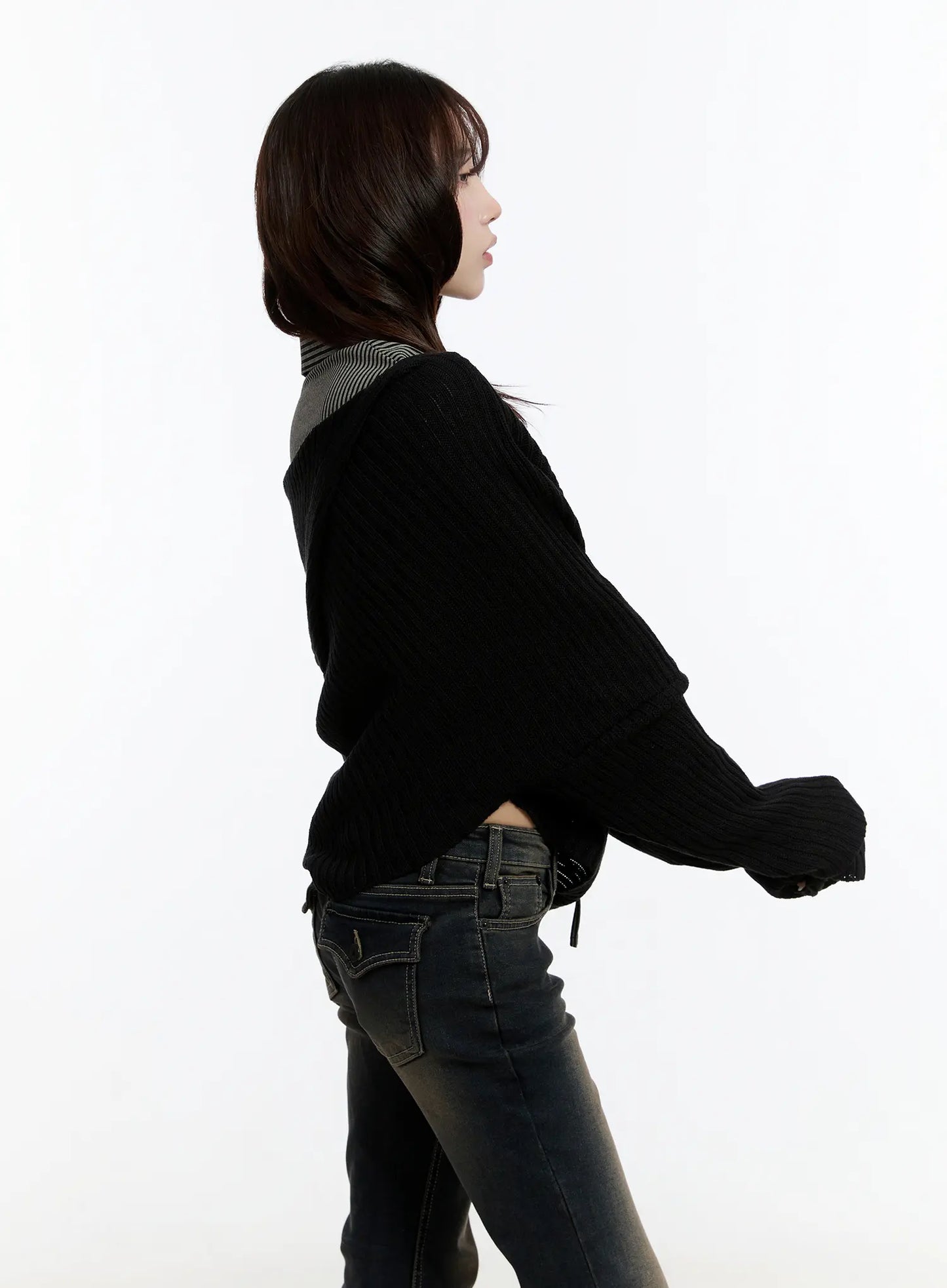 Casual Asymmetrical Knit Hoodie CN524