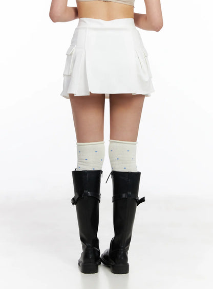 Cargo Pleated Mini Skirt CF506