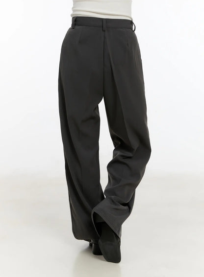Basic Pin-Tuck Wide Leg Slacks CM505