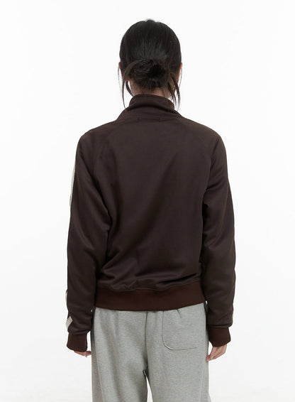 Chic Zip-Front Polyester Spandex Jacket CO402