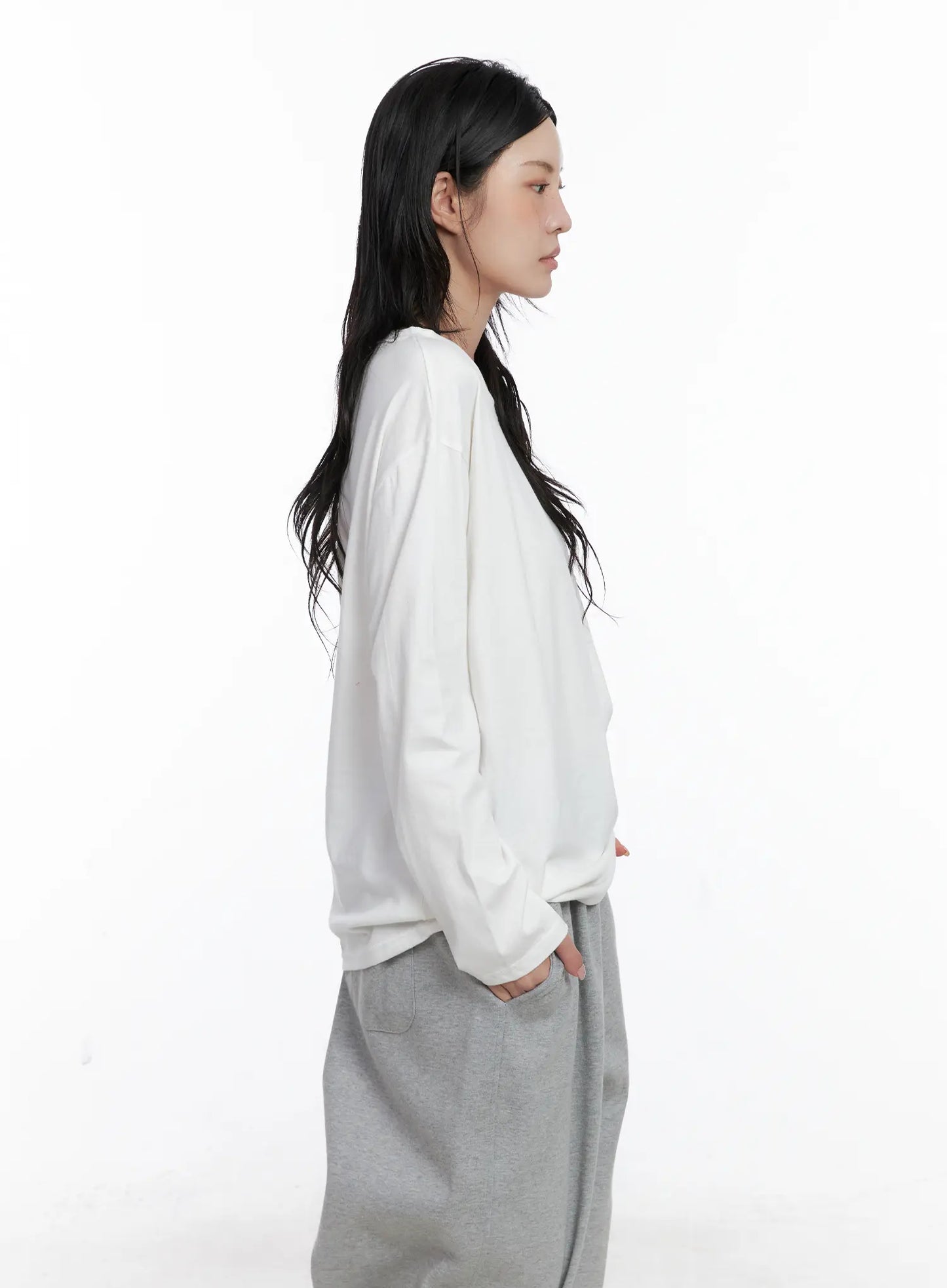 Basic Oversized Long Sleeve Tee CS529