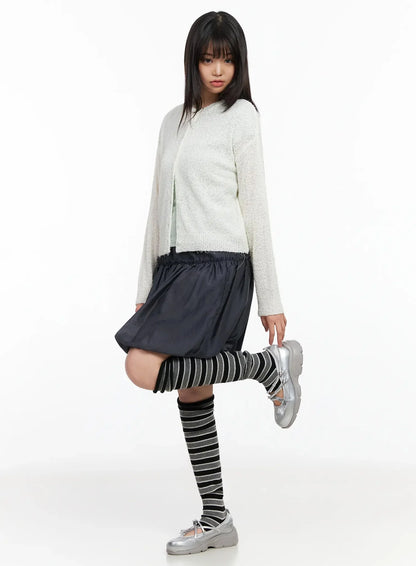 Basic Crew Neck Cardigan IA523