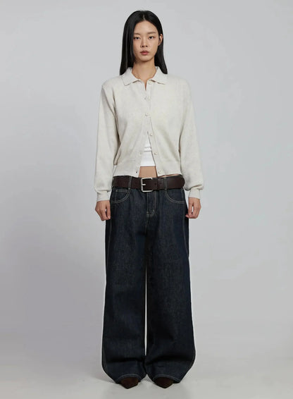 Classic Collar Knit Cardigan IM520