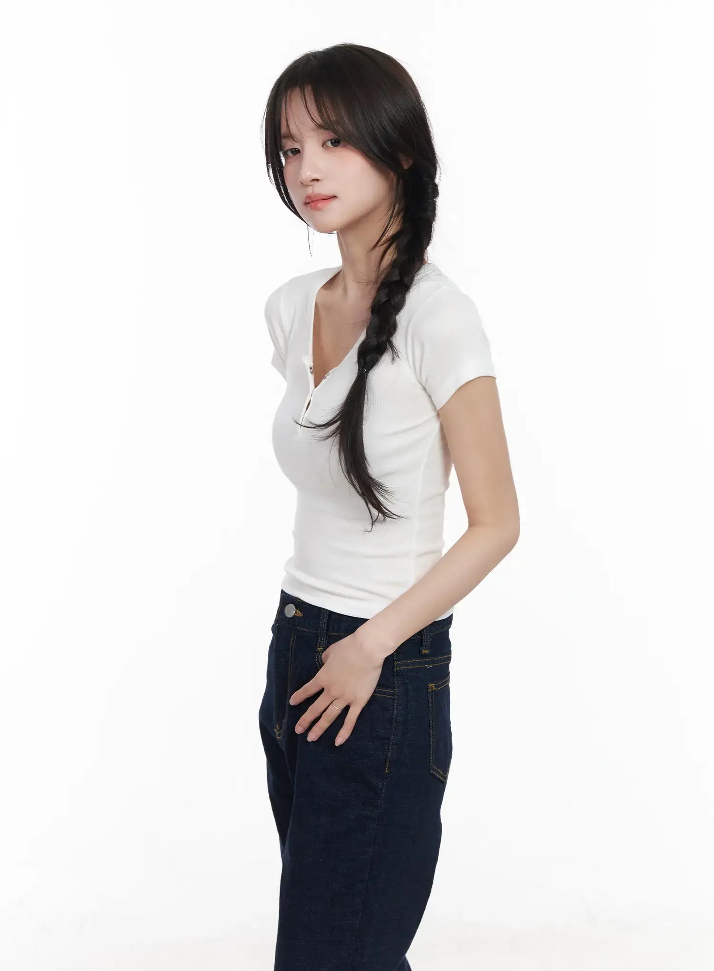 Basic Snap Button Tee CM531