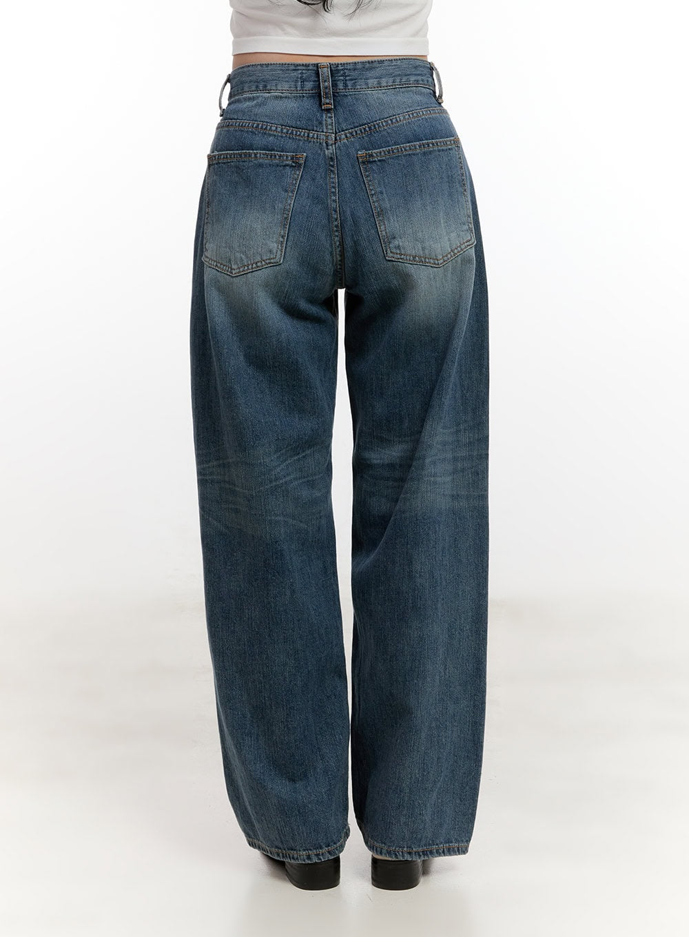 Belle Washed Wide-Leg Jeans CF528