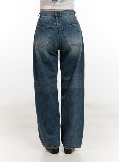 Belle Washed Wide-Leg Jeans CF528