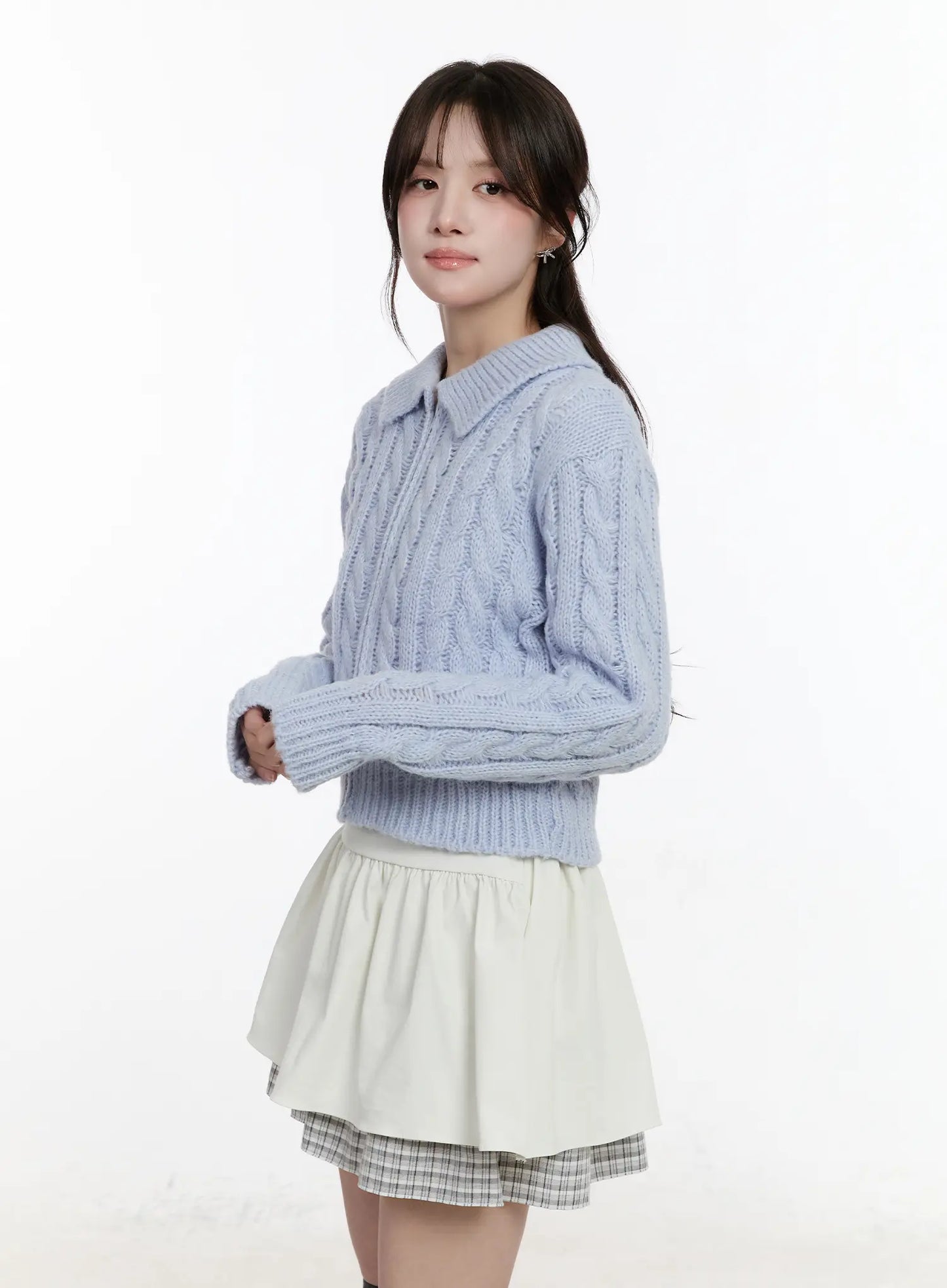 Cable Knit Zip-Up Jacket CM510