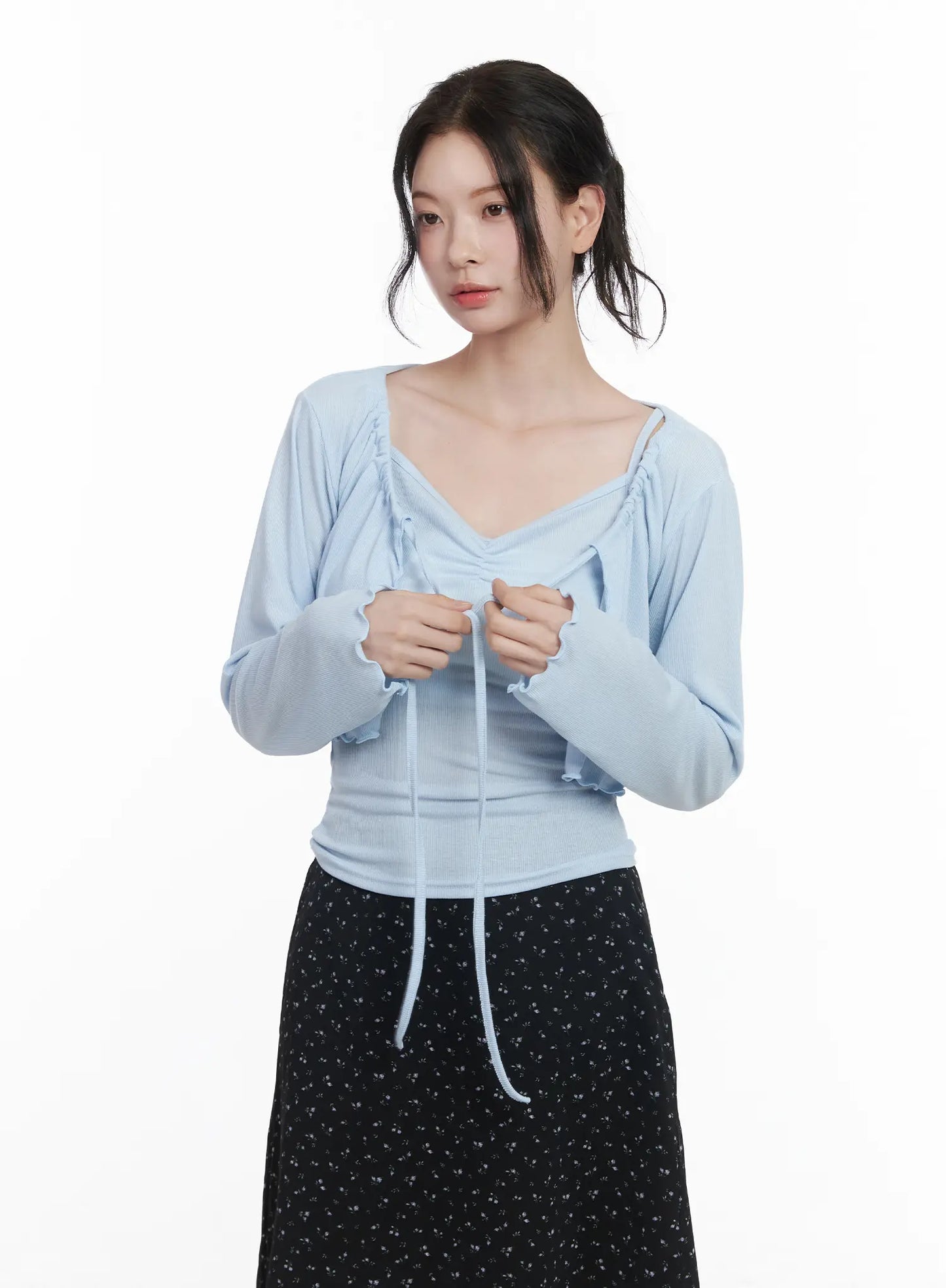 Chic Tie-Front Cardigan Set CA510