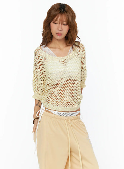Casual Mesh Knit Top CU517