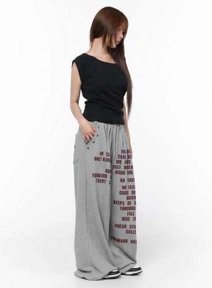 Casual Printed Wide Leg Sweatpants CY529
