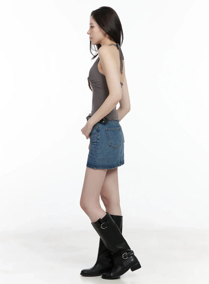 Casual Denim Mini Skirt IJ528