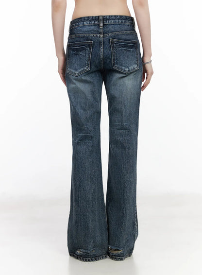 Carey Vintage Washed Bootcut Flared Jeans CM526