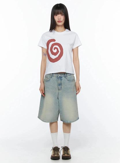 Ali Casual Washed Bermuda Shorts IY525