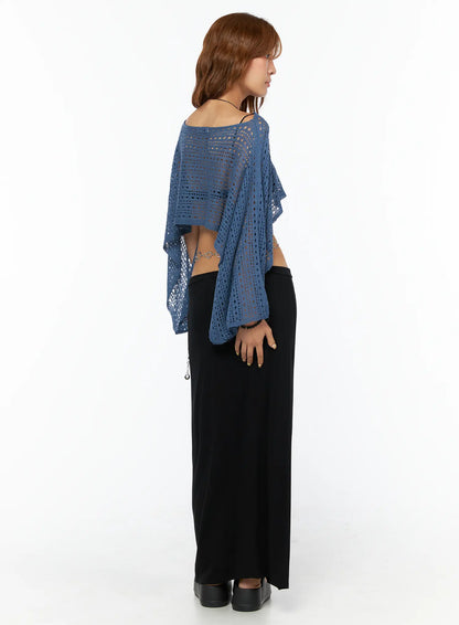 Basic Drawstring Maxi Skirt CU517