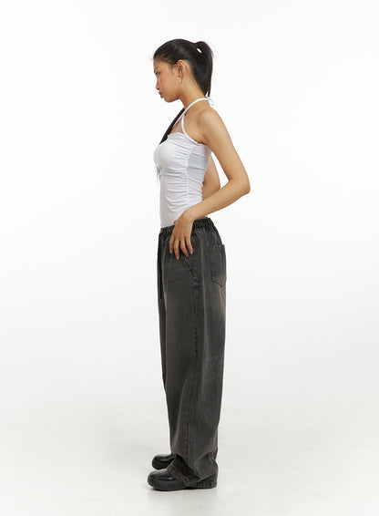 Banding Baggy Jeans IU412