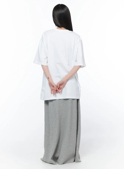 Button Foldover Maxi Skirt CA528