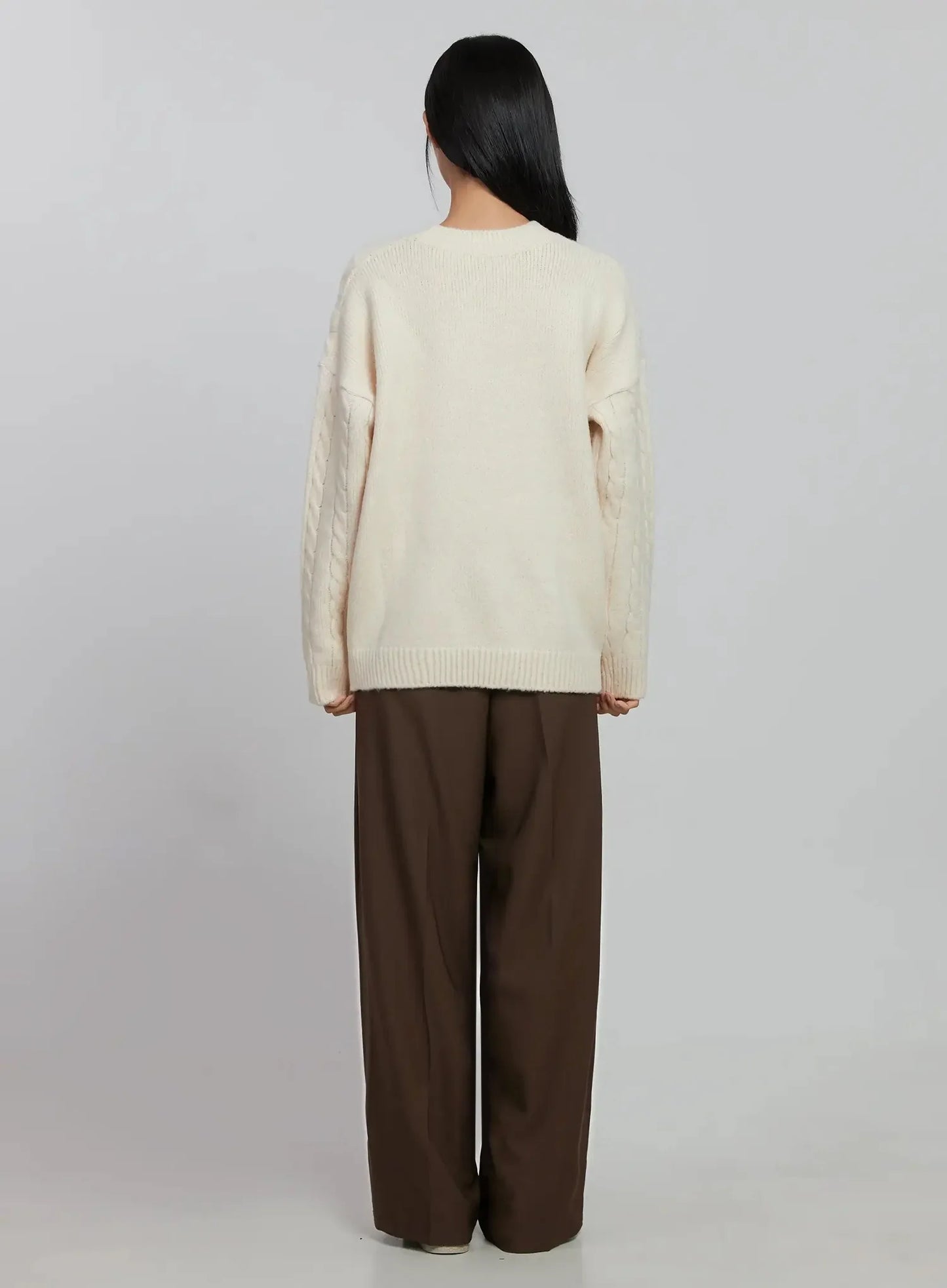 Cable Knit Crew Neck Sweater ID516