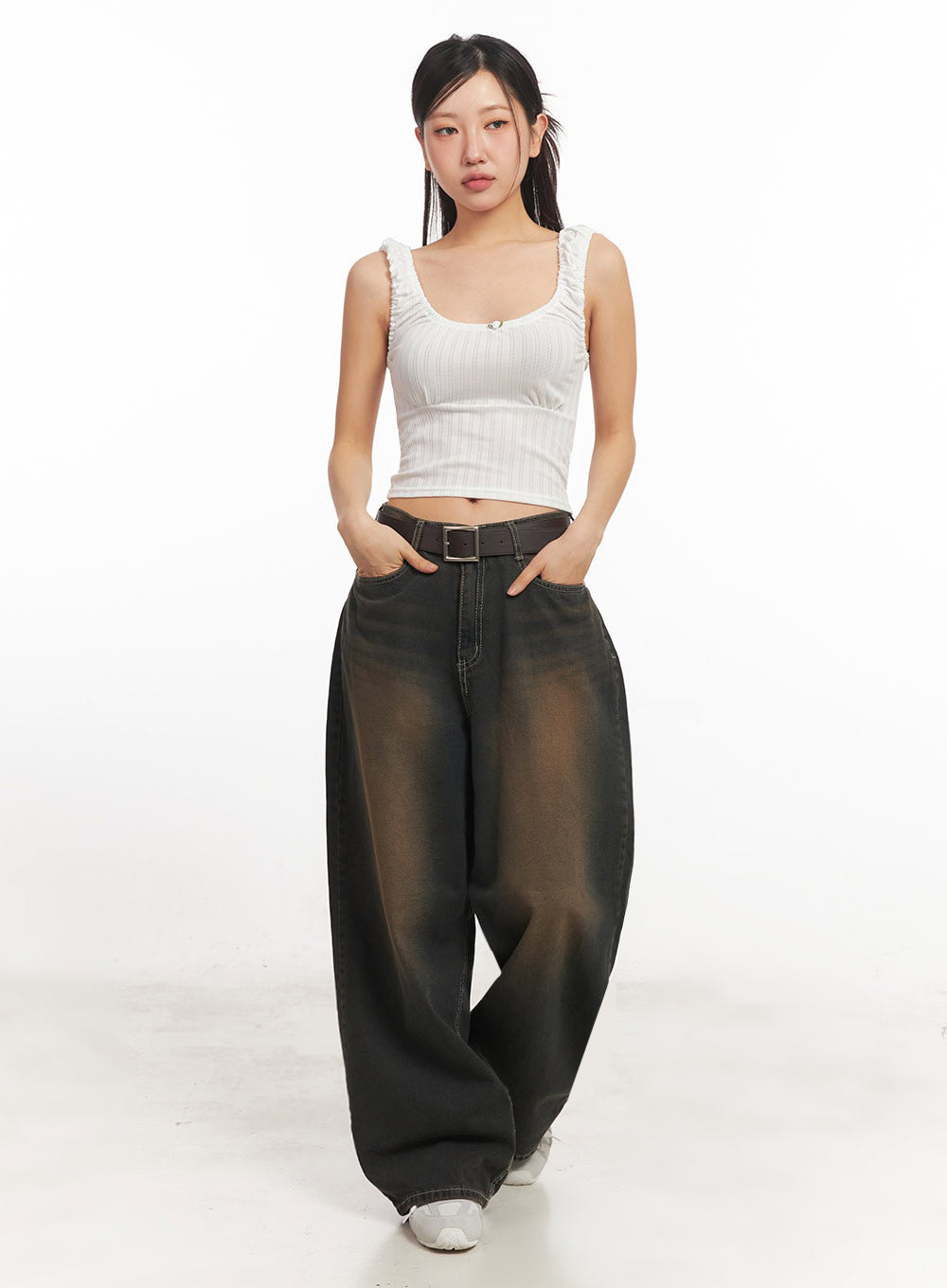 Bethany Vintage Washed Baggy Jeans IA524