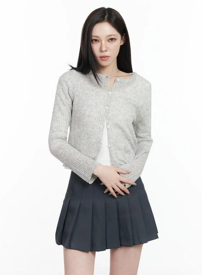 Basic Ribbed Cardigan IJ528