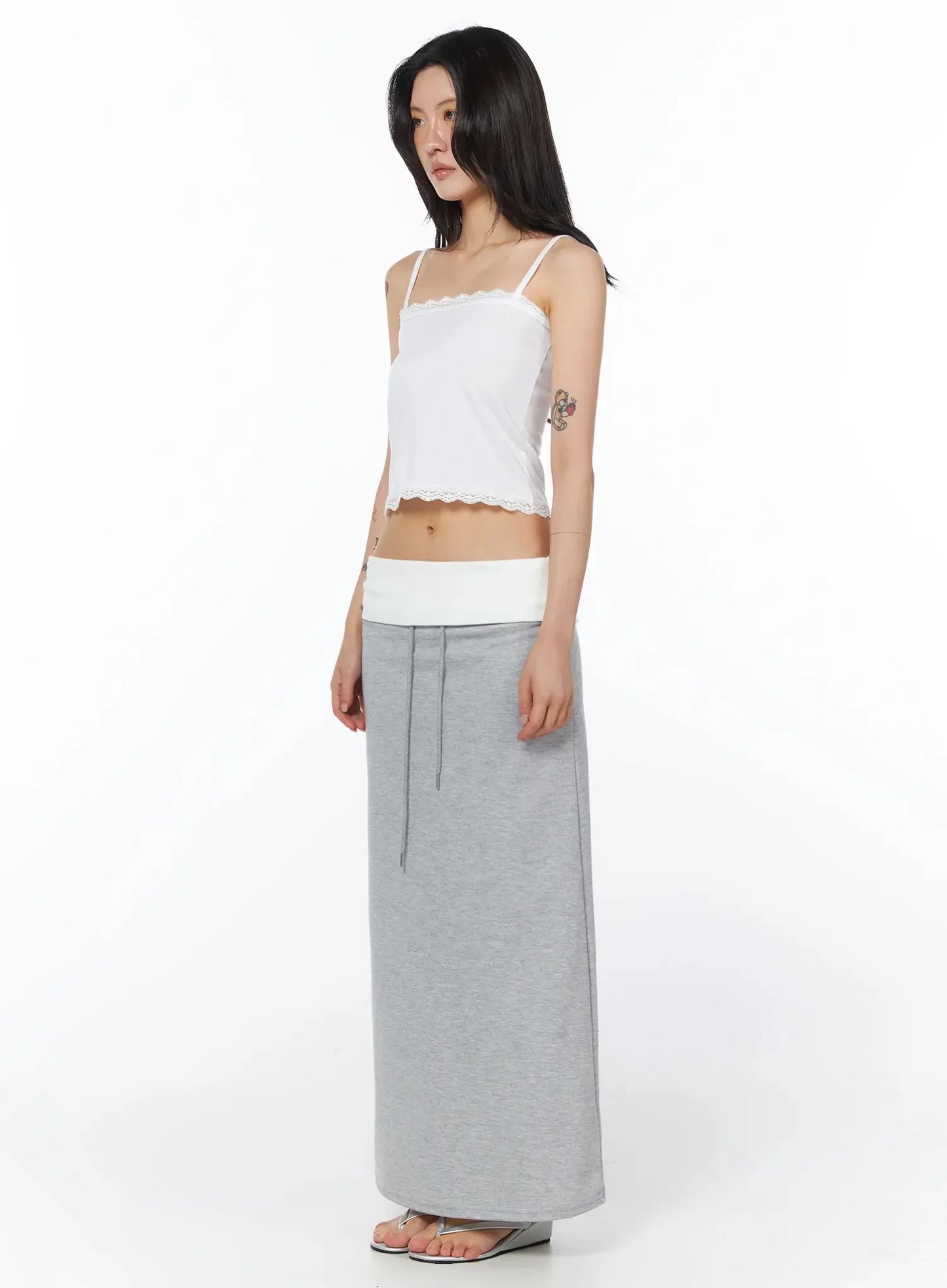 Casual Foldover Maxi Skirt IU509